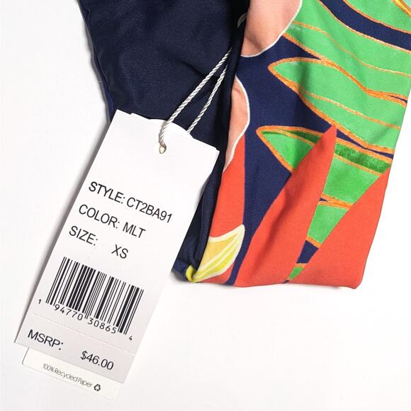 NWT Citrus Tropical Reversible Bikini Cheeky Bottoms ONLY Multicolor Women's XS - Picture 3 of 7